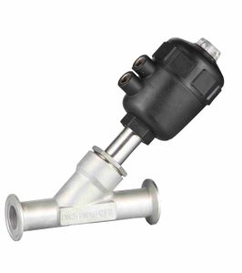 Valve de siège d'angle à vis sanitaire en acier inoxydable 304/316L 